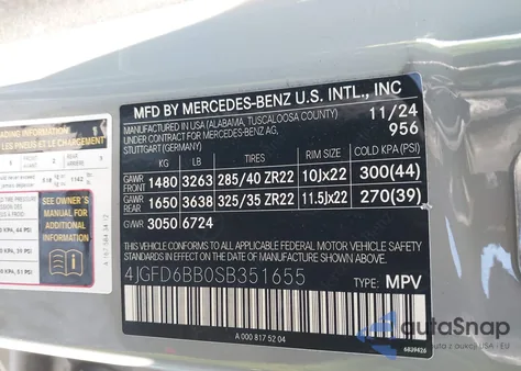 2025 Mercedes-Benz Amg Gle 53 Coupe 4Matic+ z USA, uszkodzony, nr VIN 4JGFD6BB0SB351655